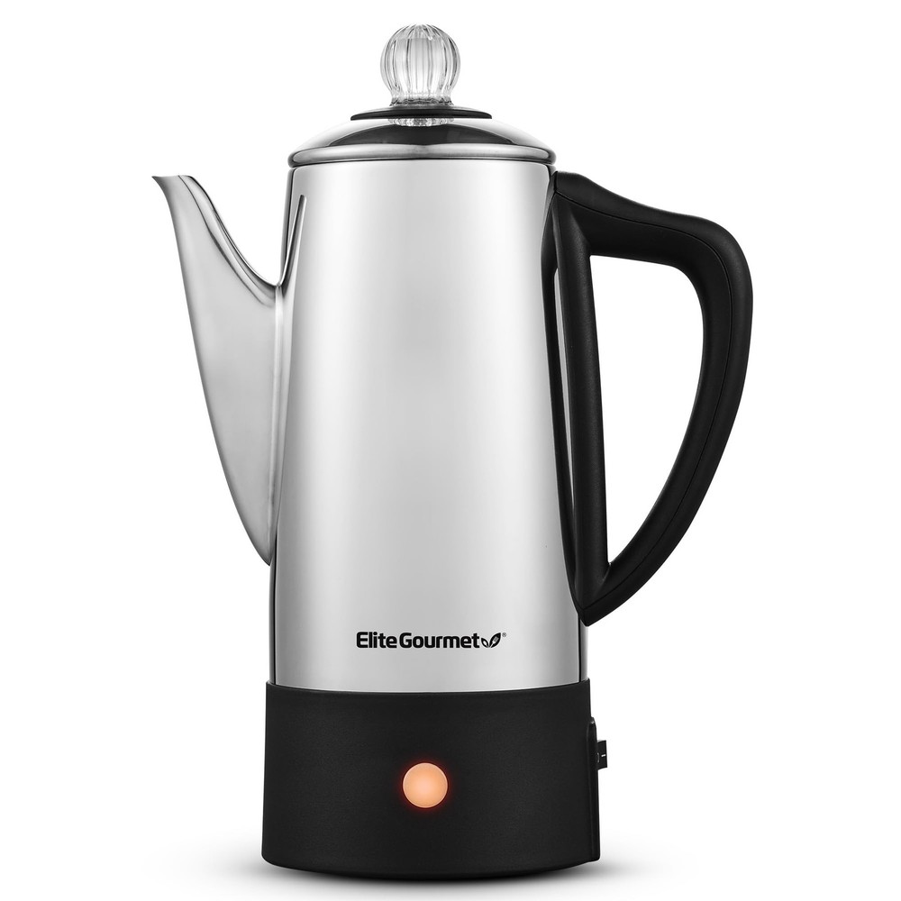 EC140 Electric 6-Cup Coffee Percolator with Keep Warm, Clear Brew Progress Kn...
