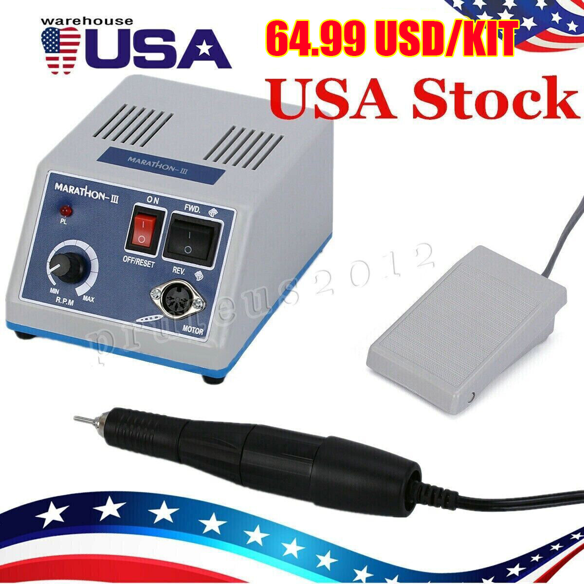 Dental Lab Marathon Electric Micromotor Polishing + 35K rpm Motor Handpiece Kit