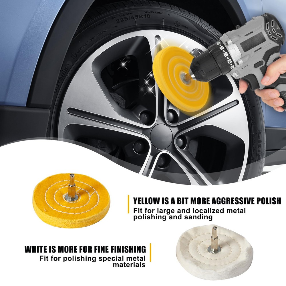 26pcs Buffing Wheel Kit for Drill – Different Size and Density Polishing Buff...