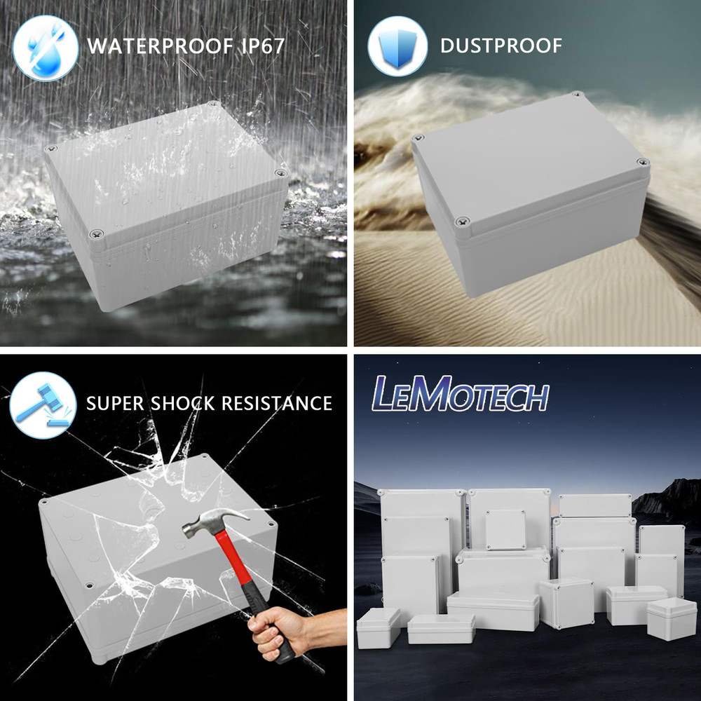 IP67 Waterproof Junction Box ABS Plastic Project Box Dustproof Electrical Box Ou