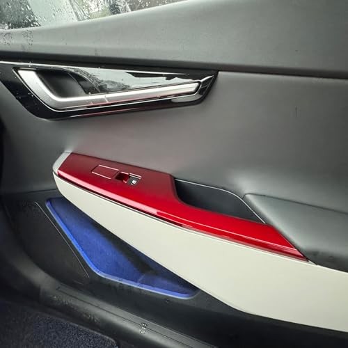 Window Switch Panel Trim Covers Compatible with Kia EV6 2022-2026 Red