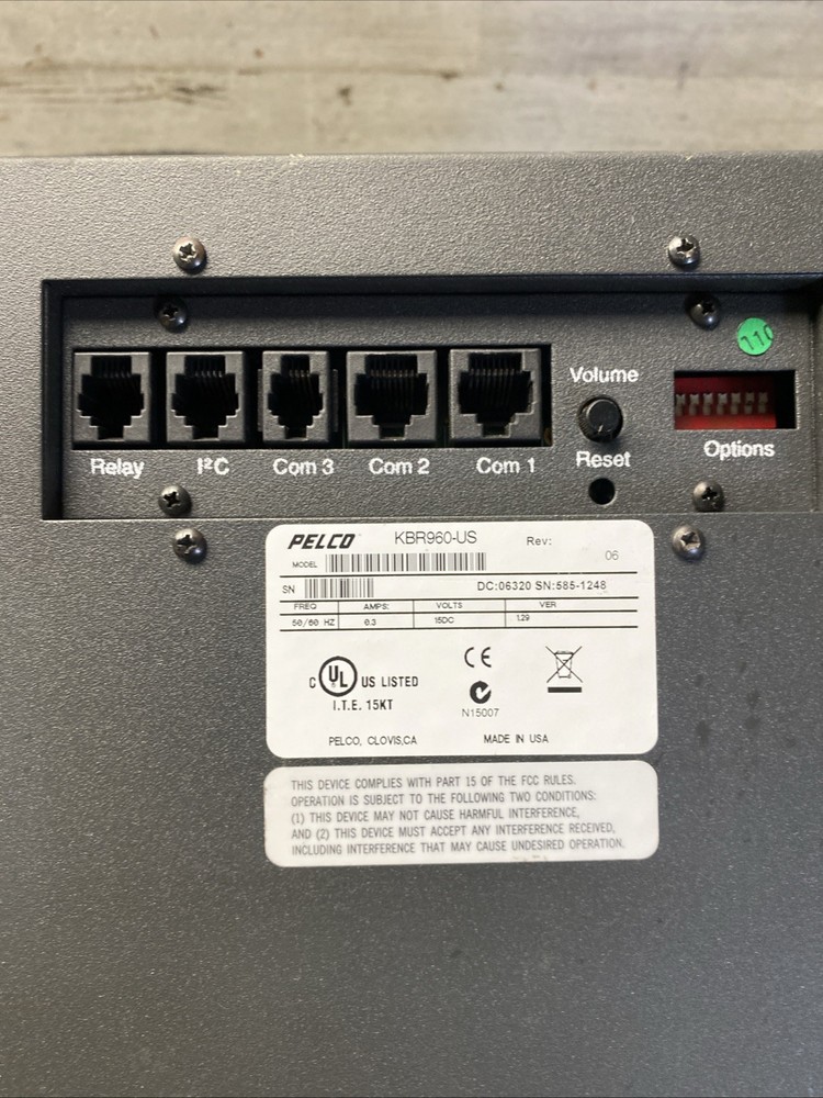 Pelco KBR960 Rack Mount Keyboard, Joystick Zoom Control