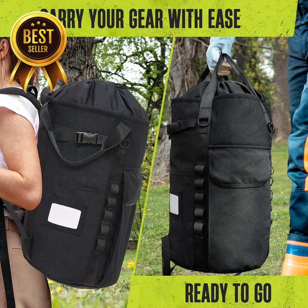 35L Arborist Rope Bag Tree Climbing Gear Backpack with Side Pockets