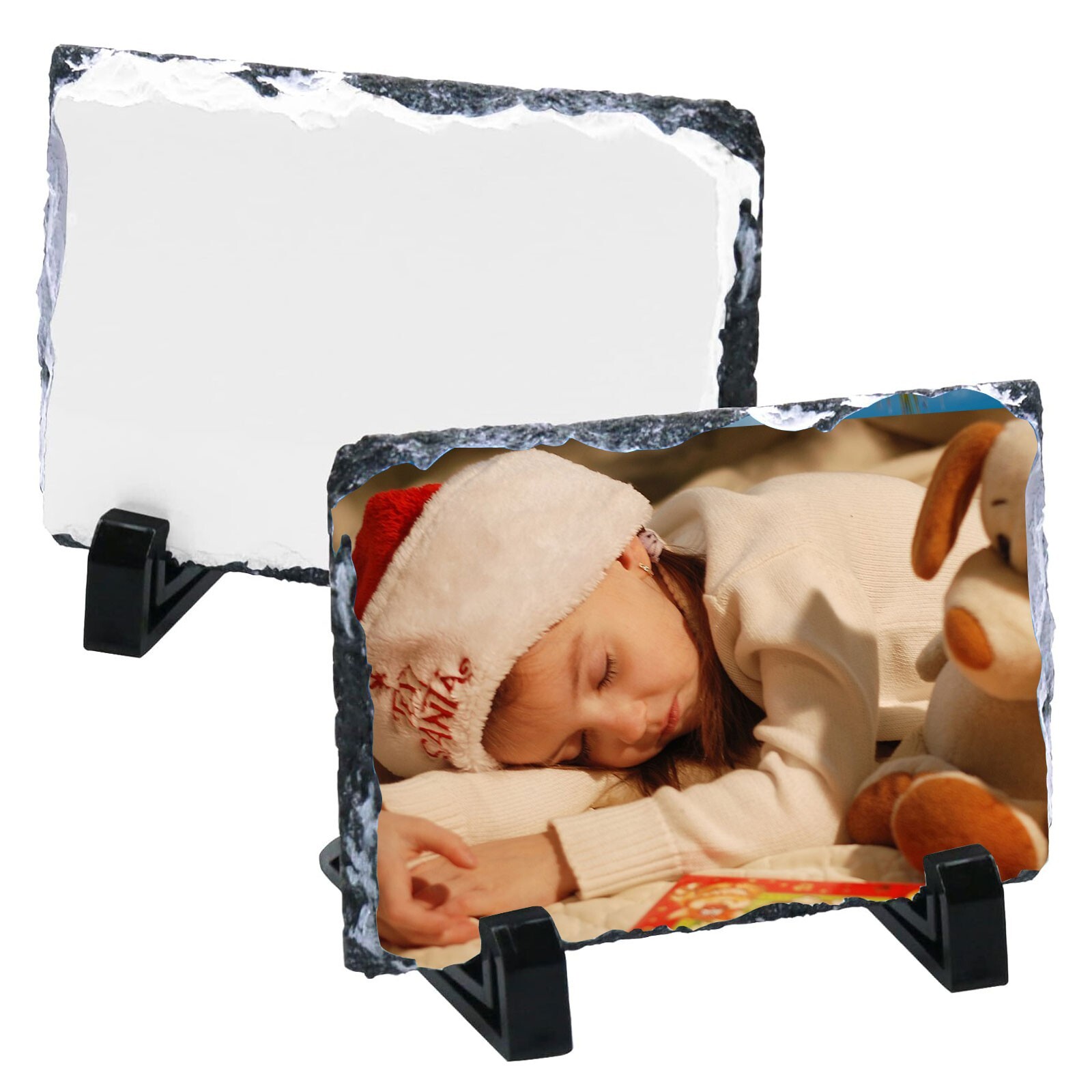 USA 15 Pack 7.87" x 11.8" Sublimation Photo Slate Rock Plaque Blank with Holder