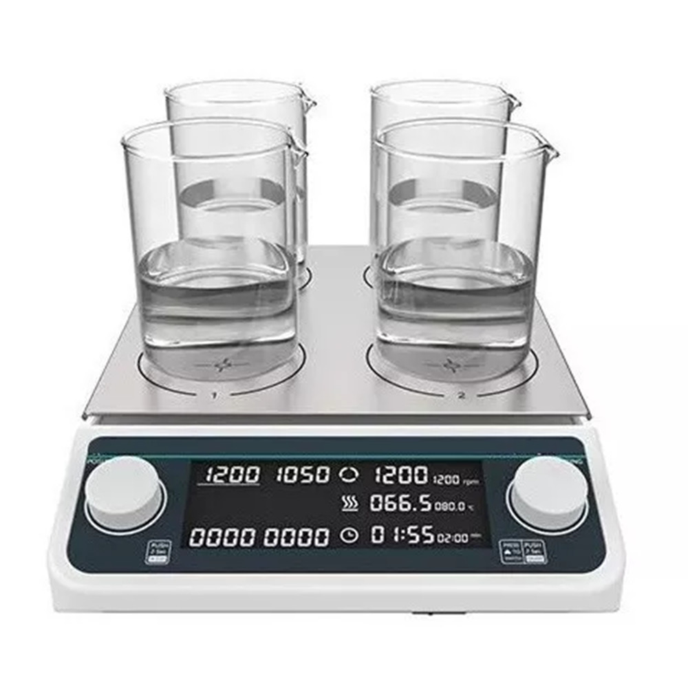 Multi-position Hotplate Magnetic Stirrer with 4 Position Max Temperature 120 ℃