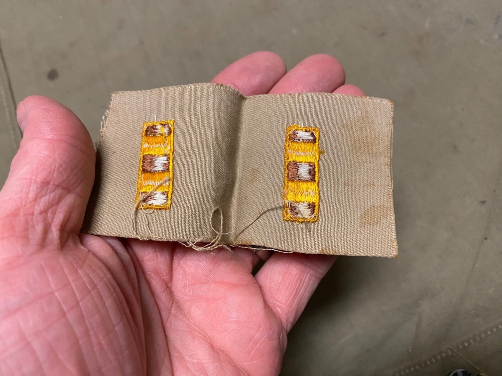 ORIGINAL WWII US ARMY M1941 M41 FIELD JACKET SEW ON WARRANT OFFICER INSIGNIA