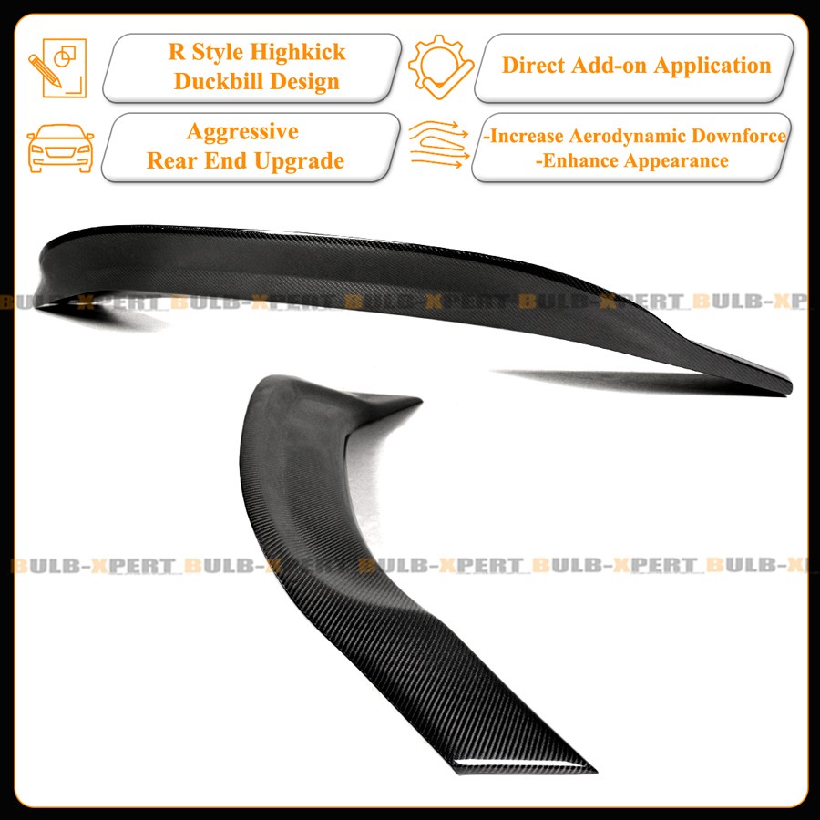 For 15-25 Lexus RC200t RC300 RC350 R Style Carbon Fiber Highkick Trunk Spoiler