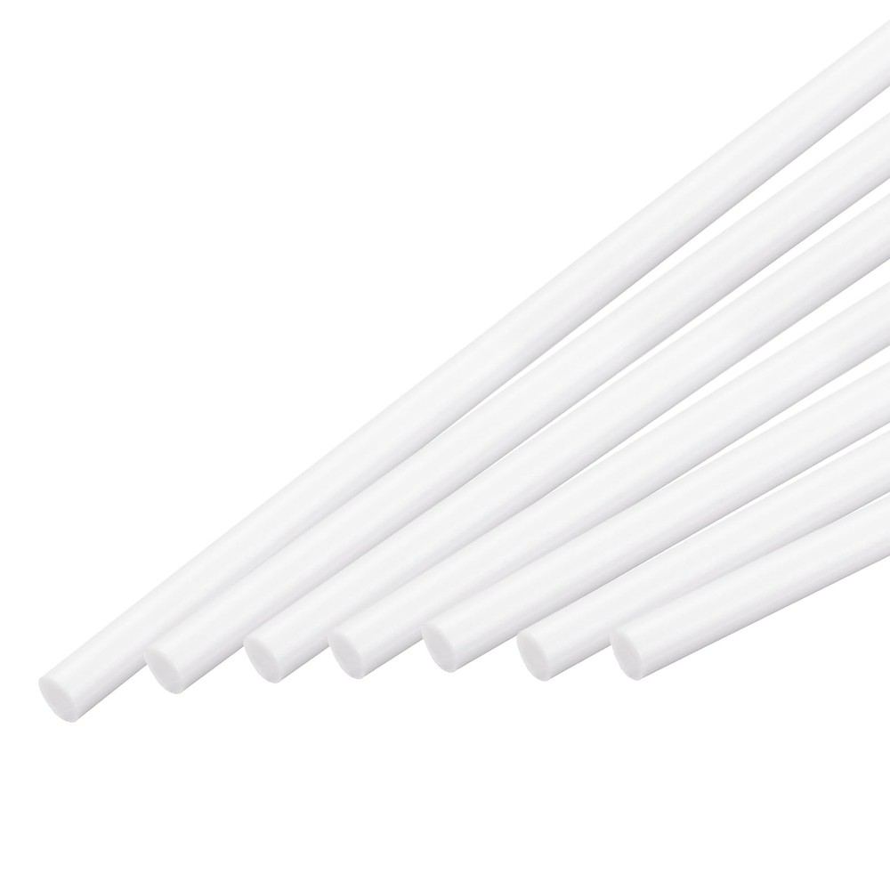 10 PCS 8x500mm White ABS Plastic Round Solid Rod Bar for DIY Model Craft