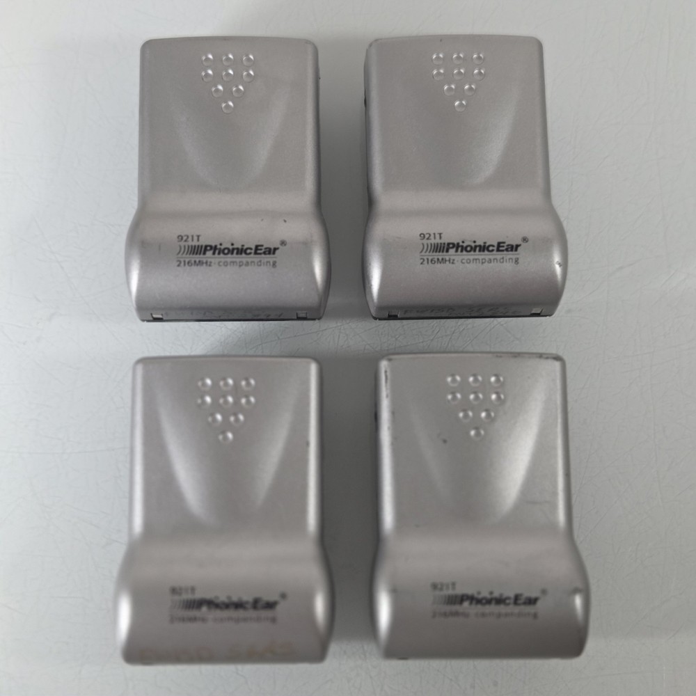 LOT OF 4 Bodyworn Transmitter 921T Radium 216MHz by Phonic Ear UNTESTED TURNS ON