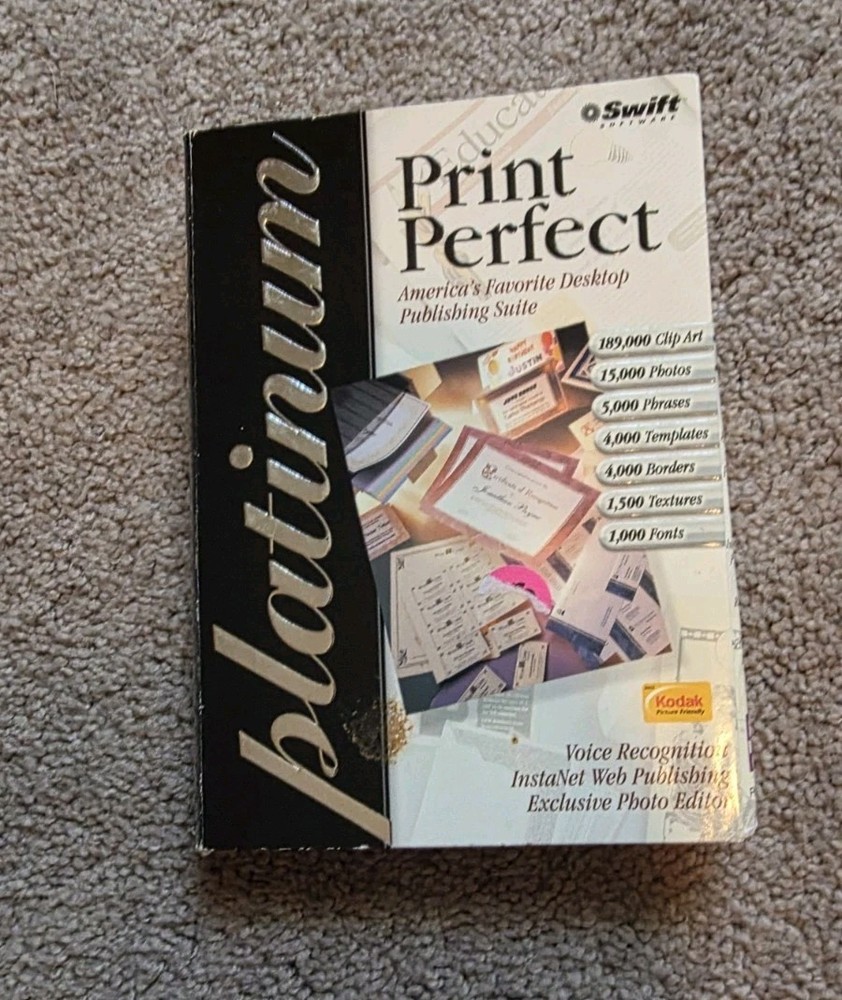 Print Perfect Platinum Swift Software Desktop Publishing 8 Discs Open Box