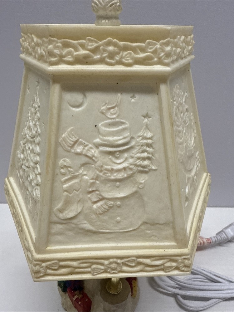 Small Ceramic And Plastic Snowman Lamp