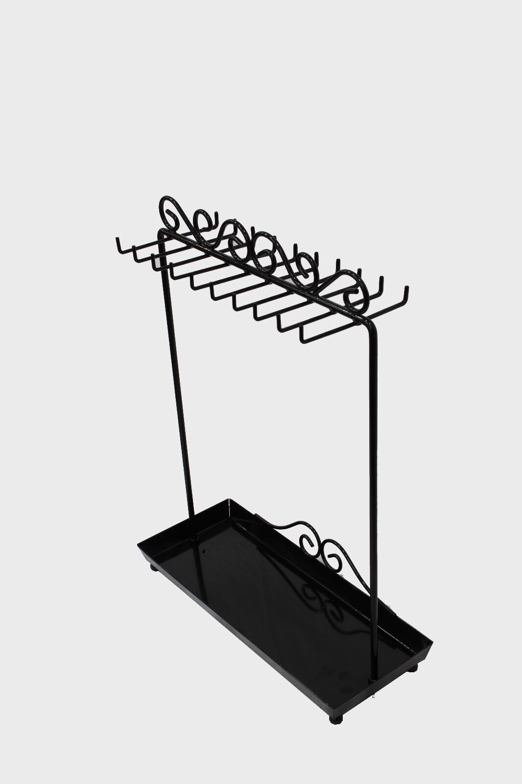 Black Metal Necklace/Bracelets Display Stand, Jewelry Organizer Rack - 20 Hooks