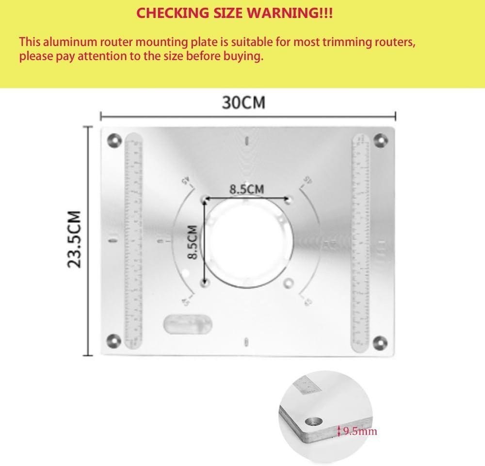 Router Table Insert Plate with Easy Installation and Precision Centering Bushing