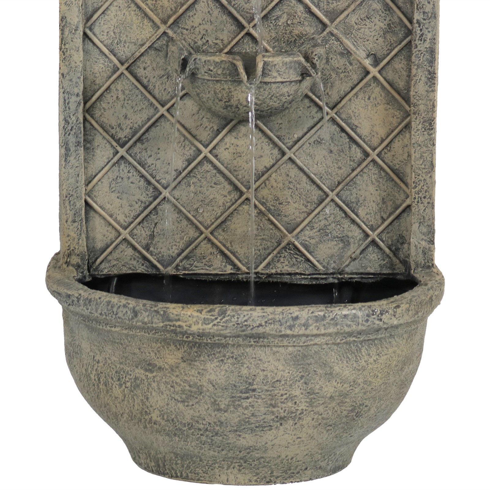 Messina Polystone Outdoor Wall Fountain - French Limestone by Sunnydaze