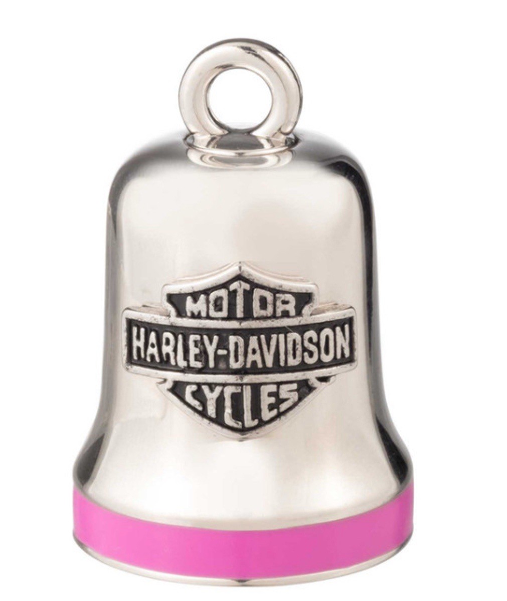 Harley Davidson Engraved Bar & Shield Logo Pink Boarder Ride Bell 34M00100