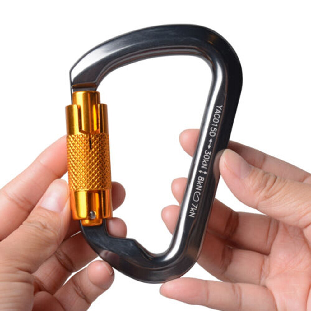 30KN Auto Locking Carabiner Climbing Aluminum Twist Lock Heavy Duty Clip Tree
