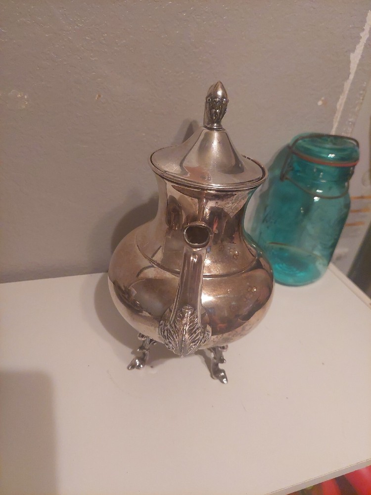 Vintage Silver over Cooper Tea pitcher