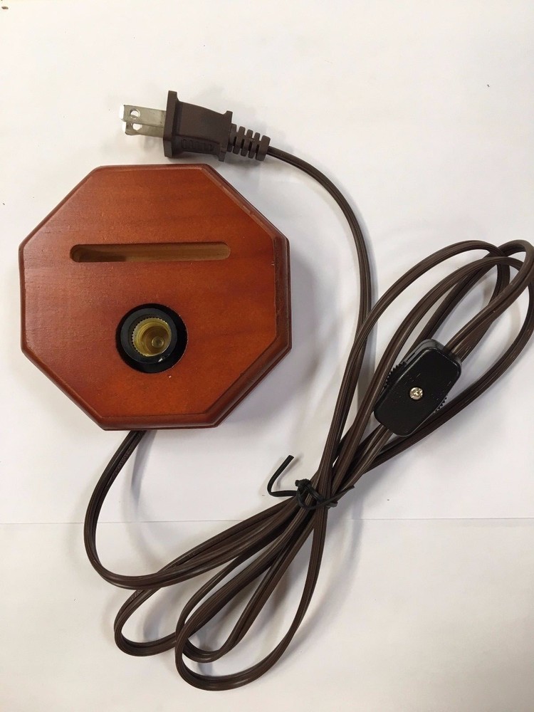 Cherry Fan Rectangle Lamp Base w/ Cord and Socket set