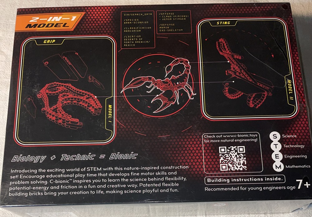 NEW SEALED Scorpio Grip Sting Bionic STEM Construction Building Toy explore Lear