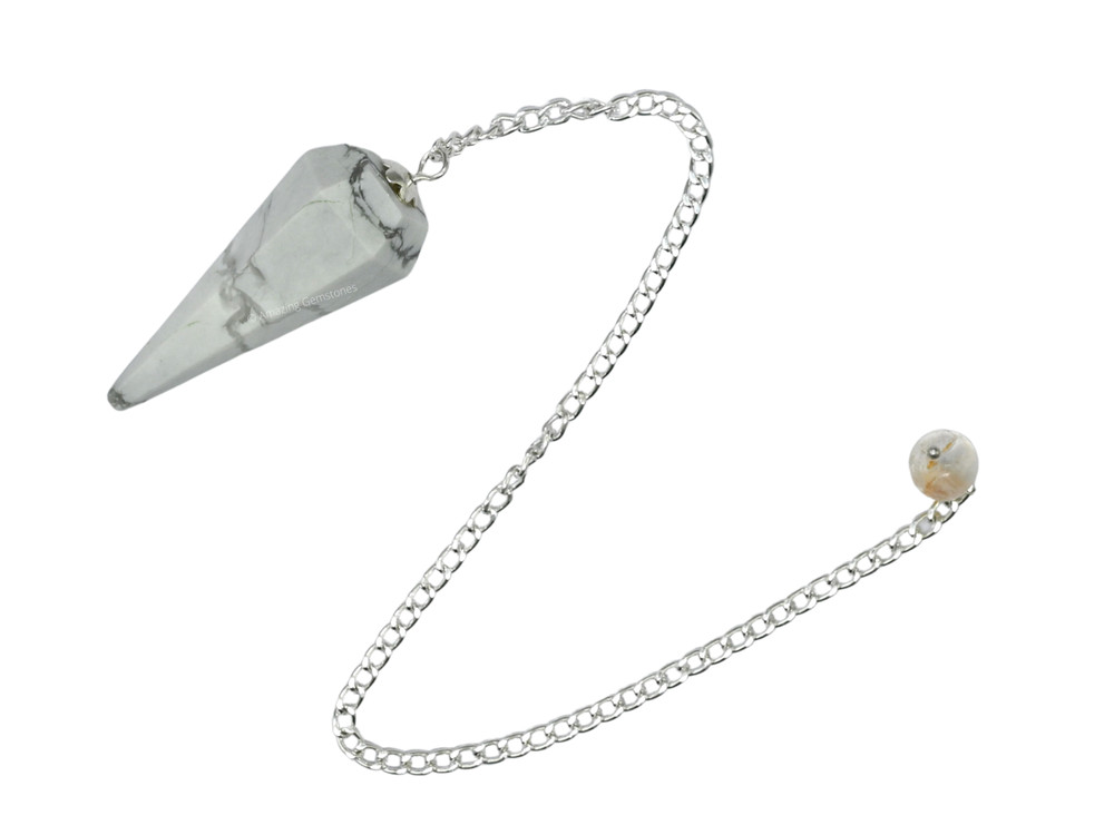 Howlite Dowsing Crystal Pendulum