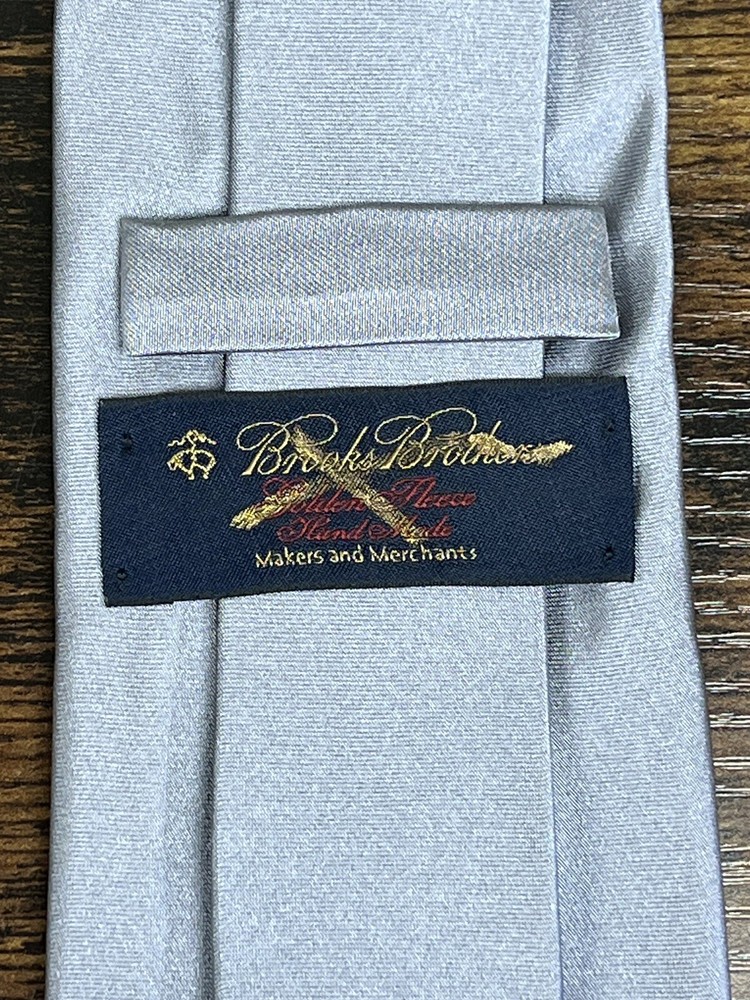 Brooks Brothers Silver Solid Tie 100% Silk Men's Necktie 59"