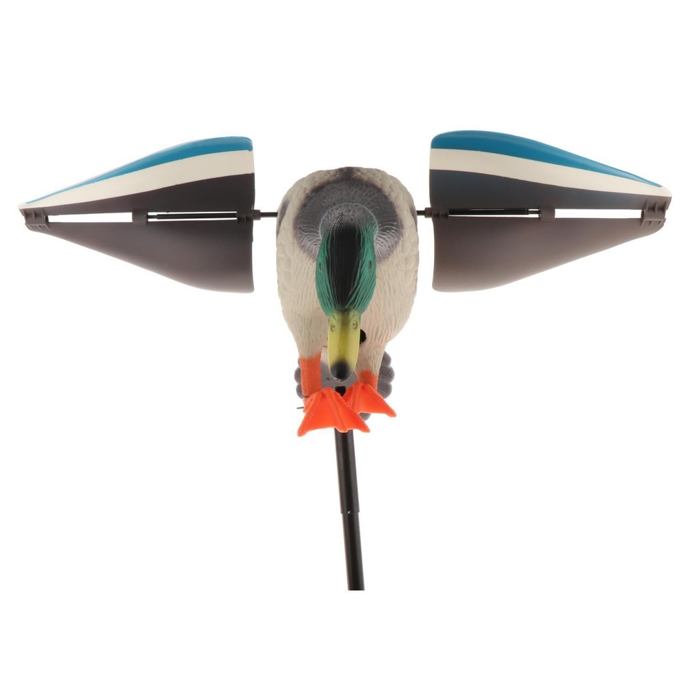 Wind Driven Duck Decoy Simulation Mallard Drake Hunt with Support Pole Pond
