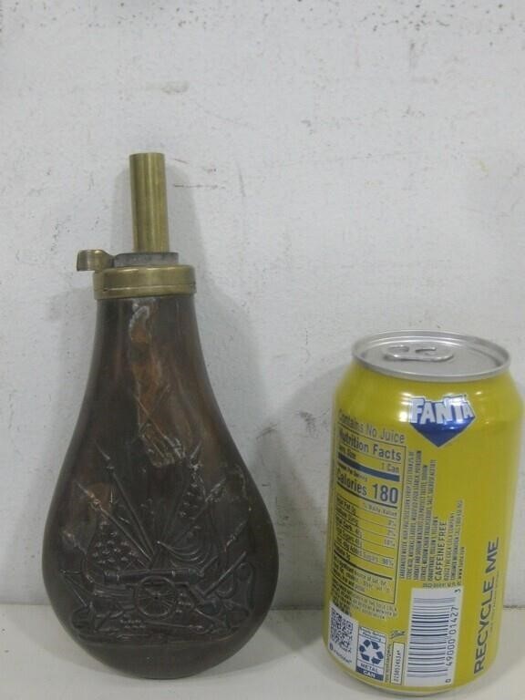 Antique Brass & Copper Black Powder Flask