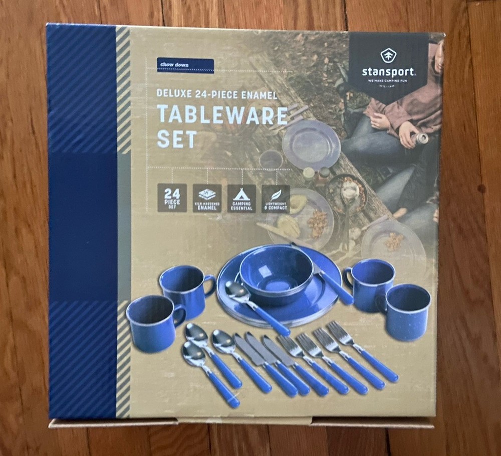 New In Box! Stansport 24 Piece Tableware Set