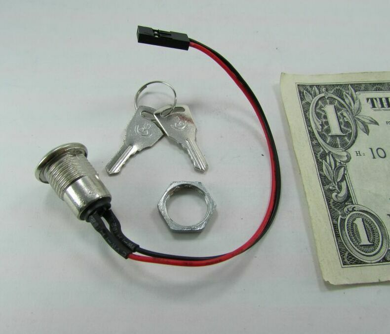 Lot 3 Small Electronic Switch Locks with Mounting Nuts, Keyed Alike, Electrical