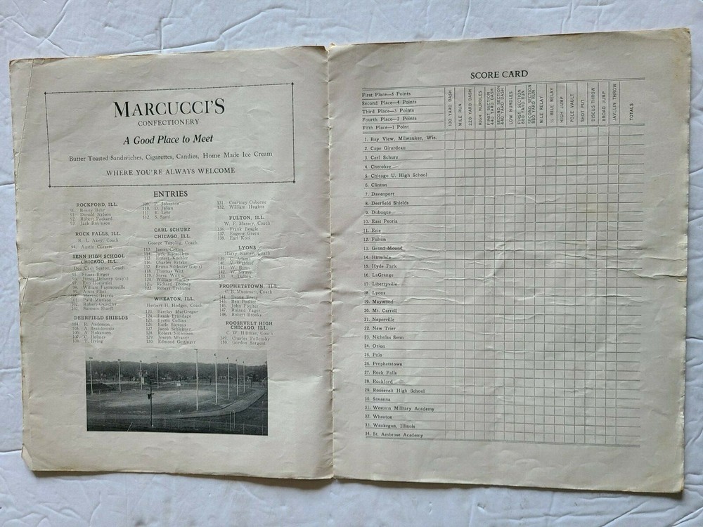 1933 Midwest Interscholastic Championship track & Field Meet Program, Clinton HS
