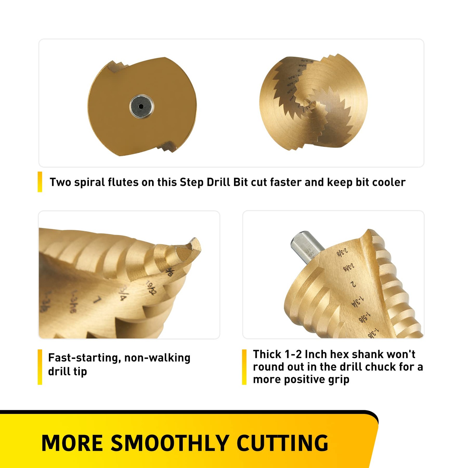 Anfrere Large 12 sizes from 1/4 to 2-3/8 inch, Brassed Coated Larger Size