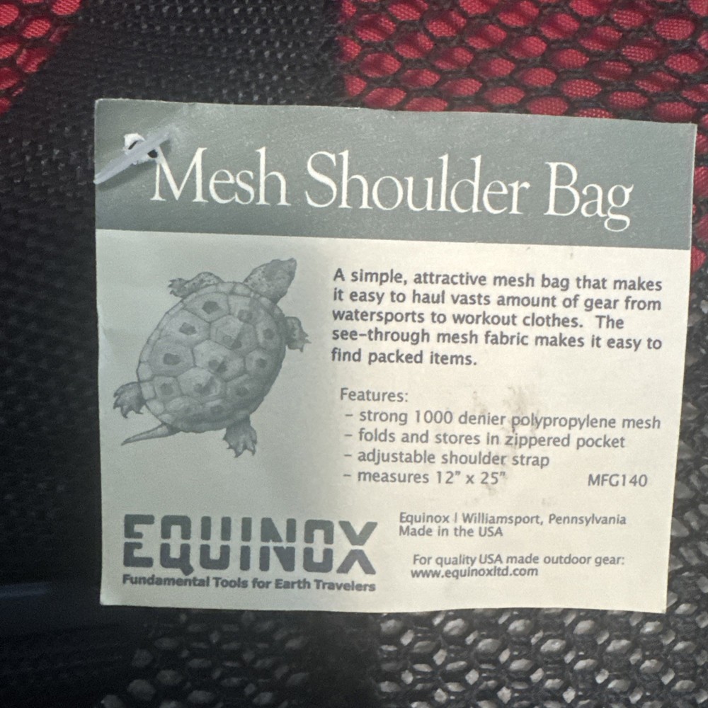 Equinox Large Nylon Mesh Shoulder Bag - Durable, Foldable, Multi-Use, and