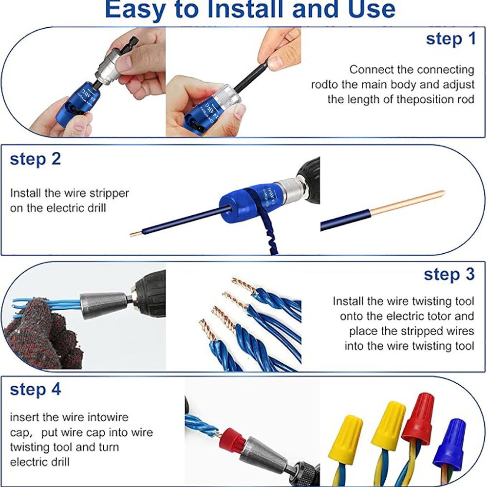 Wire Stripper for Drill Wire Stripping & Twisting Tool Upgrade Electrician Tools