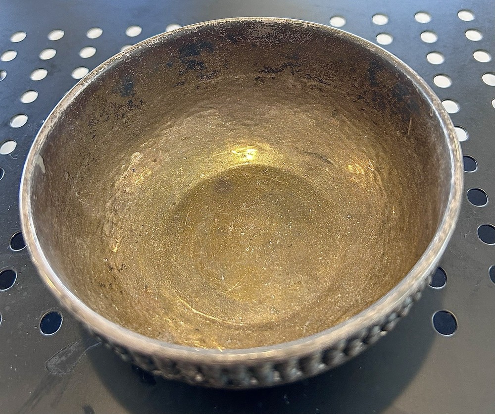 German Hammered Silvered Copper Bowl Circa 1900