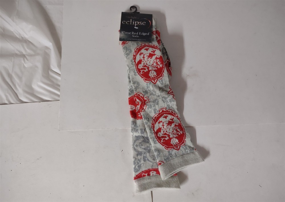TWILIGHT ECLIPSE CREST RED EDGED SOCKS NEW