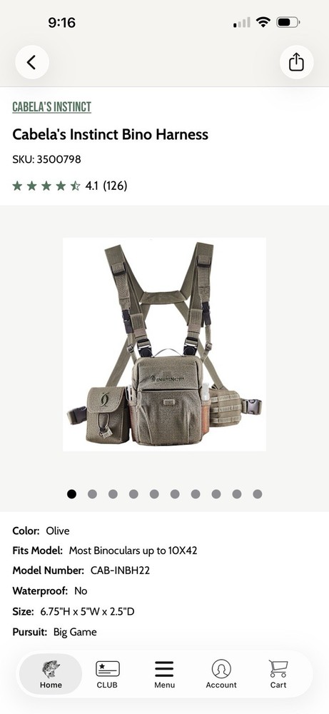 Cabela's Instinct Binocular  Harness