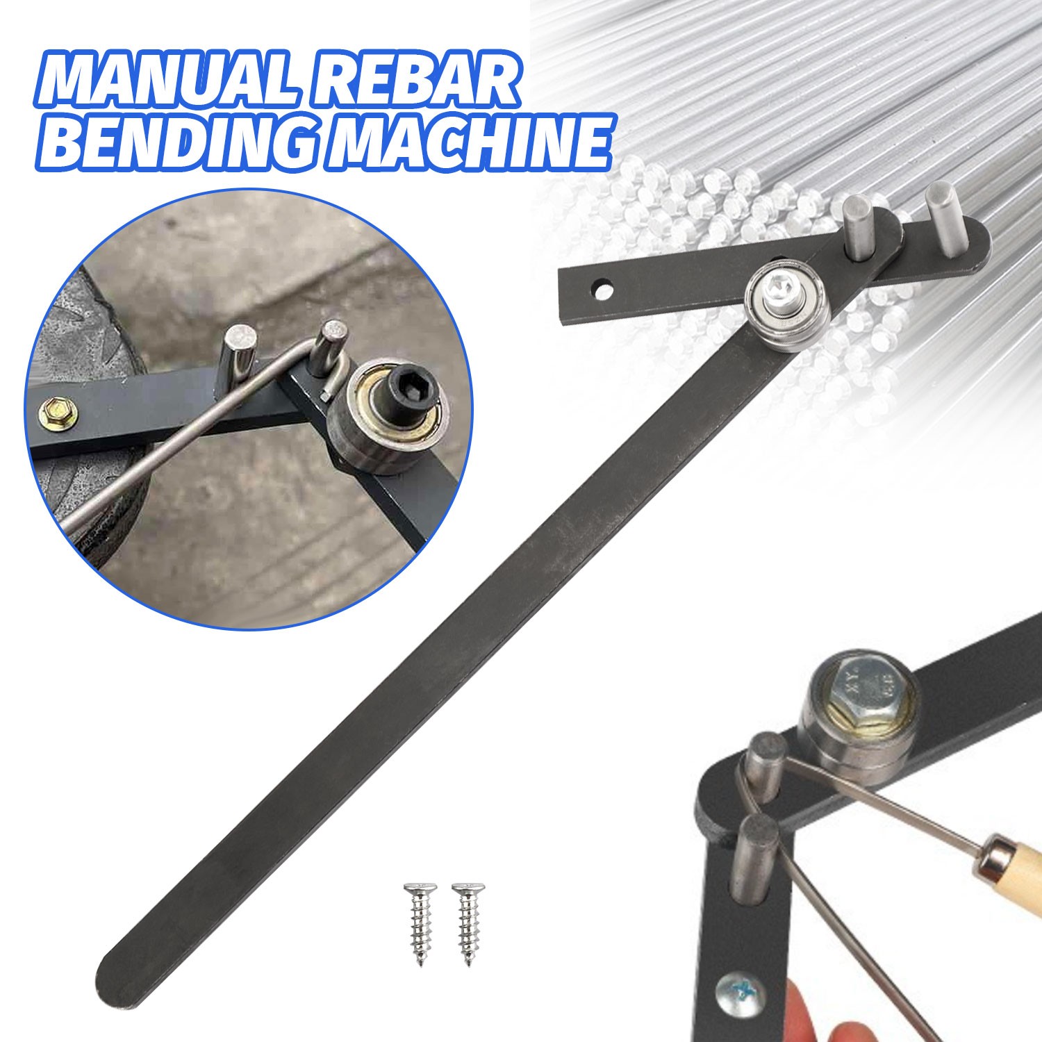 Heavy Duty Manual Steel Bar Bender Bearing Steel U‑Shape & Right Angle Bend Tool