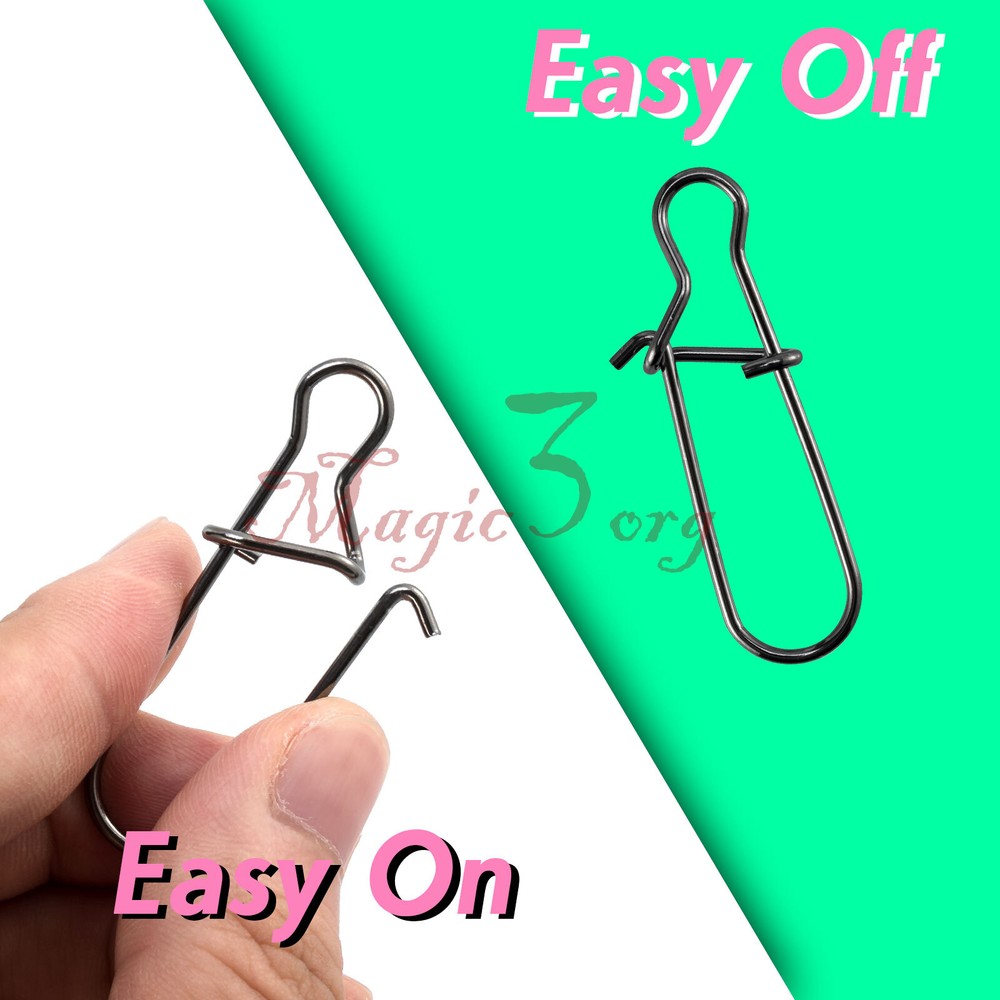 Fishing Snap Duo Lock Snap Stainless Steel Nice Swivel Solid Ring 100/200PCS