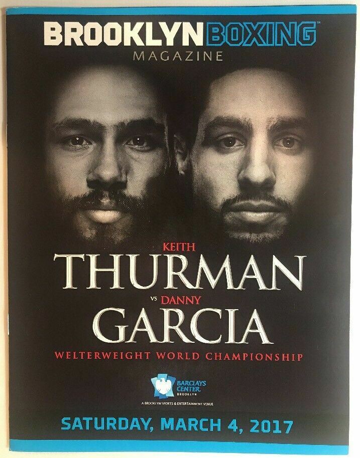 Keith Thurman vs Danny Garcia on-site Boxing Program w/ Bout Sheet