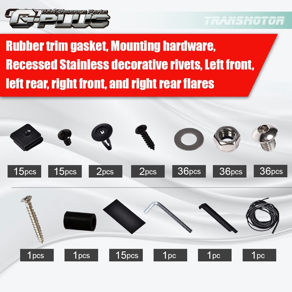 Fender Flares Front&Rear Fit For 2004-2015 Nissan Titan Pocket Style Black 4Pcs