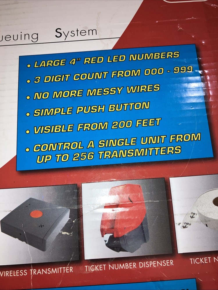 Wireless Take A Number Display Digi-Q Wireless Queuing System 4”Display “Works”