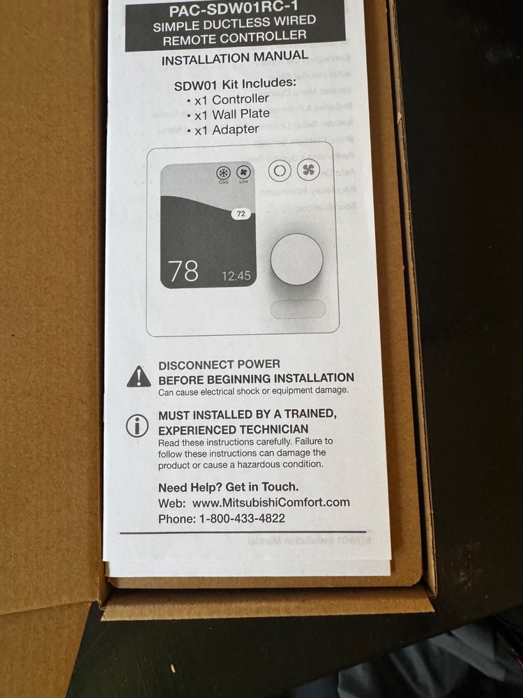 PAC-SDW01RC-1 SIMPLE DUCTLESS WIRED REMOTE CONTROLLER