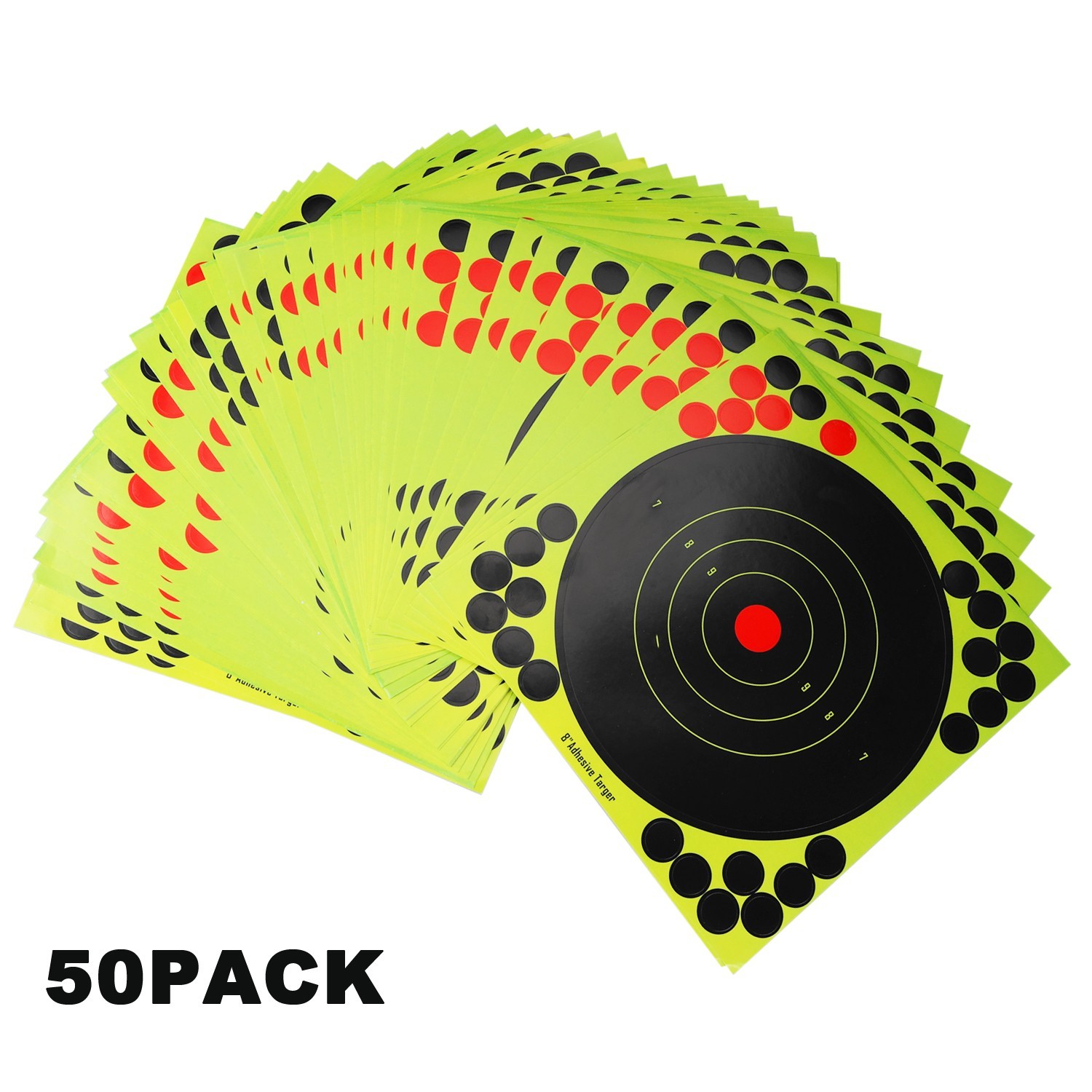 50/100 Pack 8" Shooting Targets - Reactive Splatter Paper for Rifle/Gun Practice