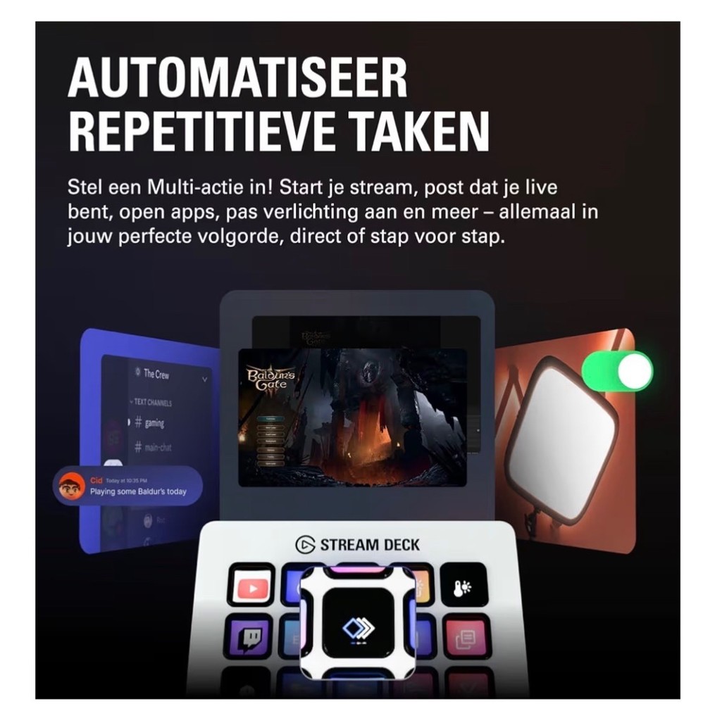 Stream Deck MK.2 White – Studio Controller, 15 macro keys, trigger actions in ap