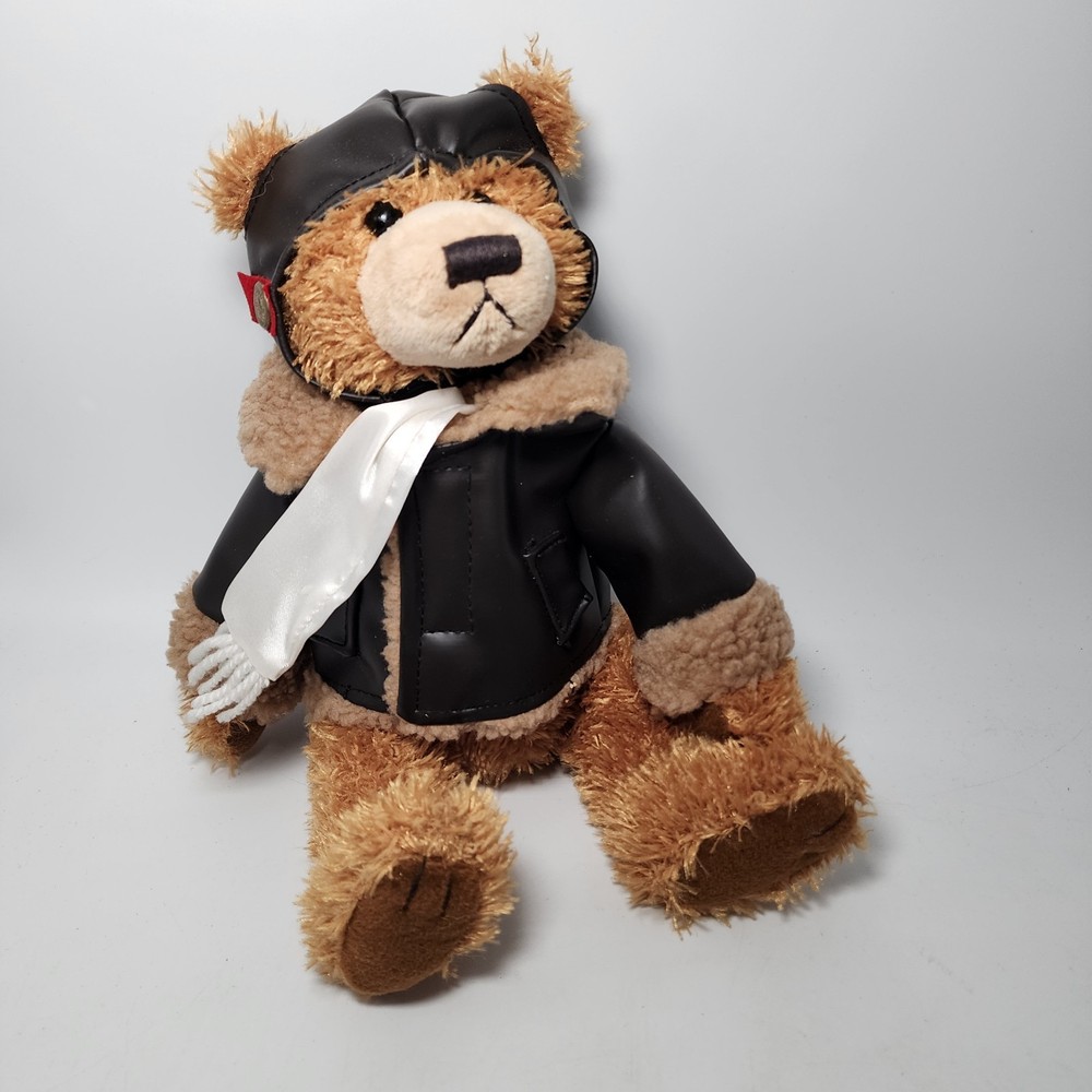 PLUSH TEDDY BEAR DRESSED AS AN Aviator "Ralph" Brass Button Bears