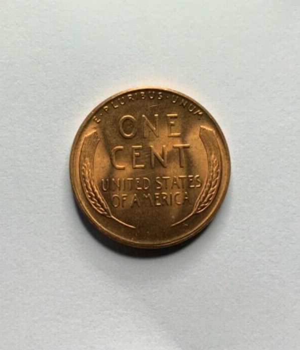 1954-S Lincoln Cent Struck Thru Grease Error plus Filled 9-RED UNCIRCULATED