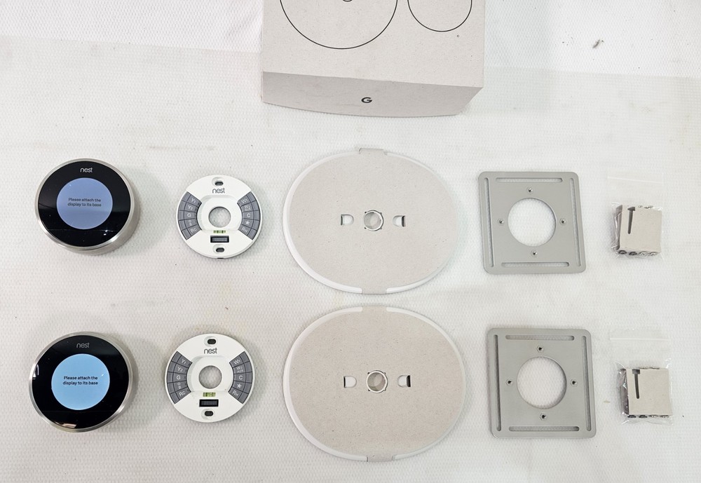 2 - Google Nest 1st Generation Learning Programmable Thermostats & Wall Plates