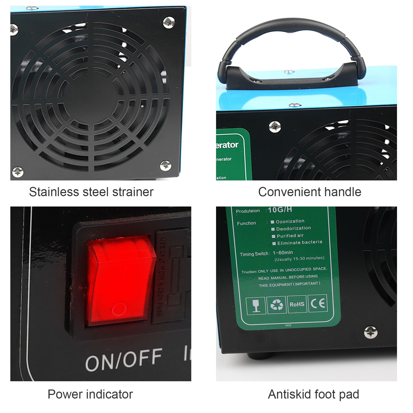 Commercial Ozone Generator Machine Industrial Pro Air Purifier Ionizer Ozonator