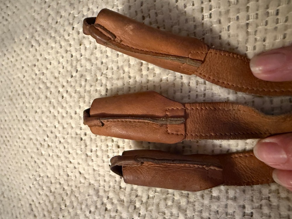 Vintage Leather Finger Tabs