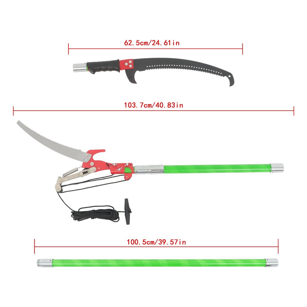 LABLT 27FT Extendable Tree Trimmer & Pole Saw Combo 8-Section Telescoping Green